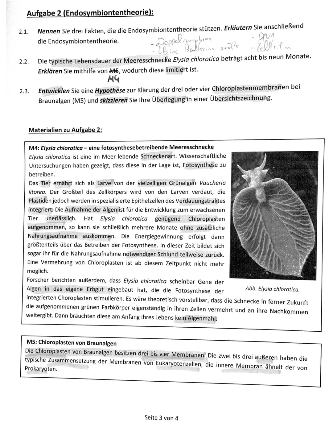Name:
EF - Biologie GK1 -
1.2
1.3
1. Biologieklausur EF
Thema: Cytologie
Aufgabe 1 (Aufbau der Zelle):
1.1 Ordnen Sie den Ziffern 1 bis 10 d