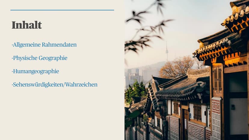 Südkorea
Präsentiert von Elly und Lena
mun
stal
Merapun
esssss Inhalt
-Allgemeine Rahmendaten
-Physische Geographie
-Humangeographie
-Sehens