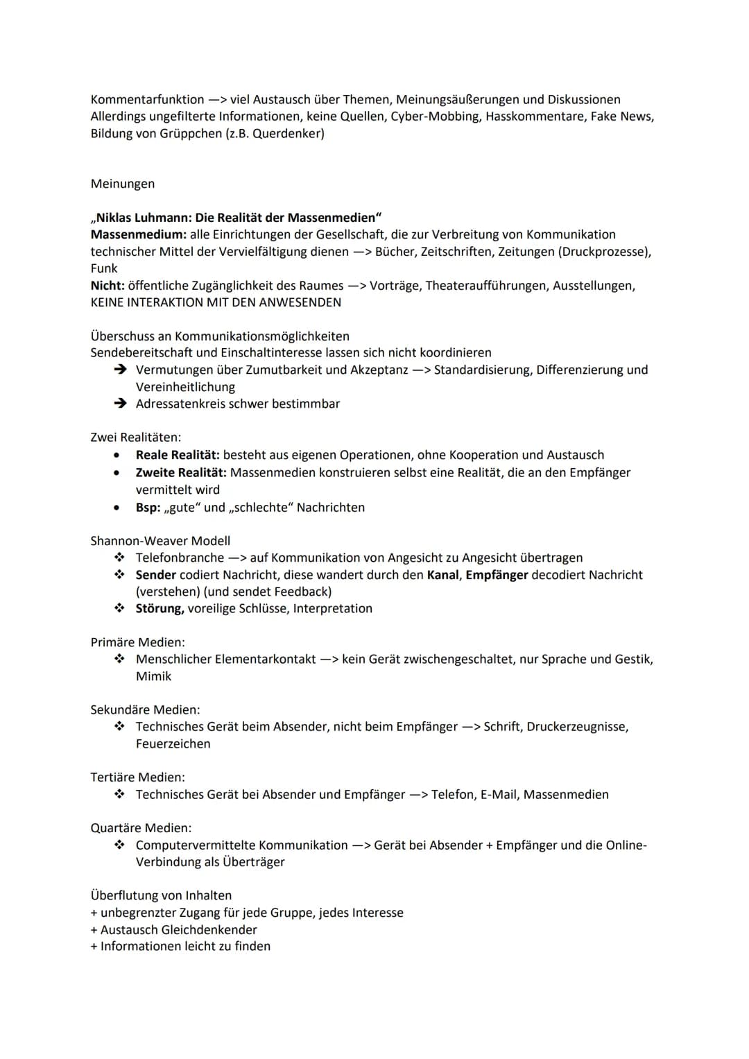 Medien
Definition:
* Mittel, die Botschaften, wie Informationen, Meinungen zwischen Sender und Empfänger
transportieren
Gesamtheit aller Kom