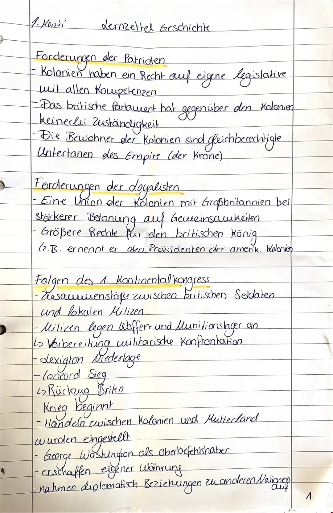 2
1. Kondi
Lernzettel Geschichte
der Patrioten
Forderungen
Kolonien haben ein Recht auf eigene legislative
mit allen Kompetenzen
-
- Das bri