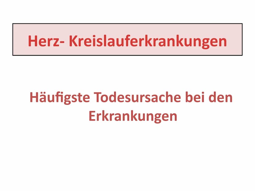 Der Herzkreislauf
und
Herz-Kreislauferkrankungen
Leitfrage:
Jährlich sterben Millionen von Menschen allein in Deutschland an
Herzkreislaufer