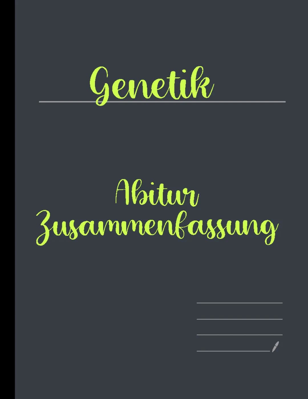 Genetik Abitur Zusammenfassung