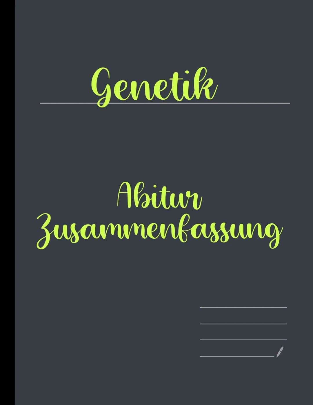 Genetik
Abitur
Zusammenfassung Inhaltsübersicht
Themenfeld Genetik
● DNA-Aufbau + Struktur
DNA-Replikation
Die PCR-Methode (Unterschiede zur