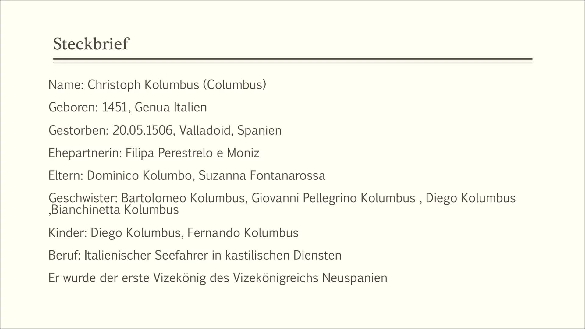 Eine Frage der
Perspektive?
WIR ENTDECKEN DIE
NEUE WELT MIT DEN
AUGEN DES KOLUMBUS Inhaltsverzeichnis
●
●
●
Wer war Christoph Kolumbus?
Stec