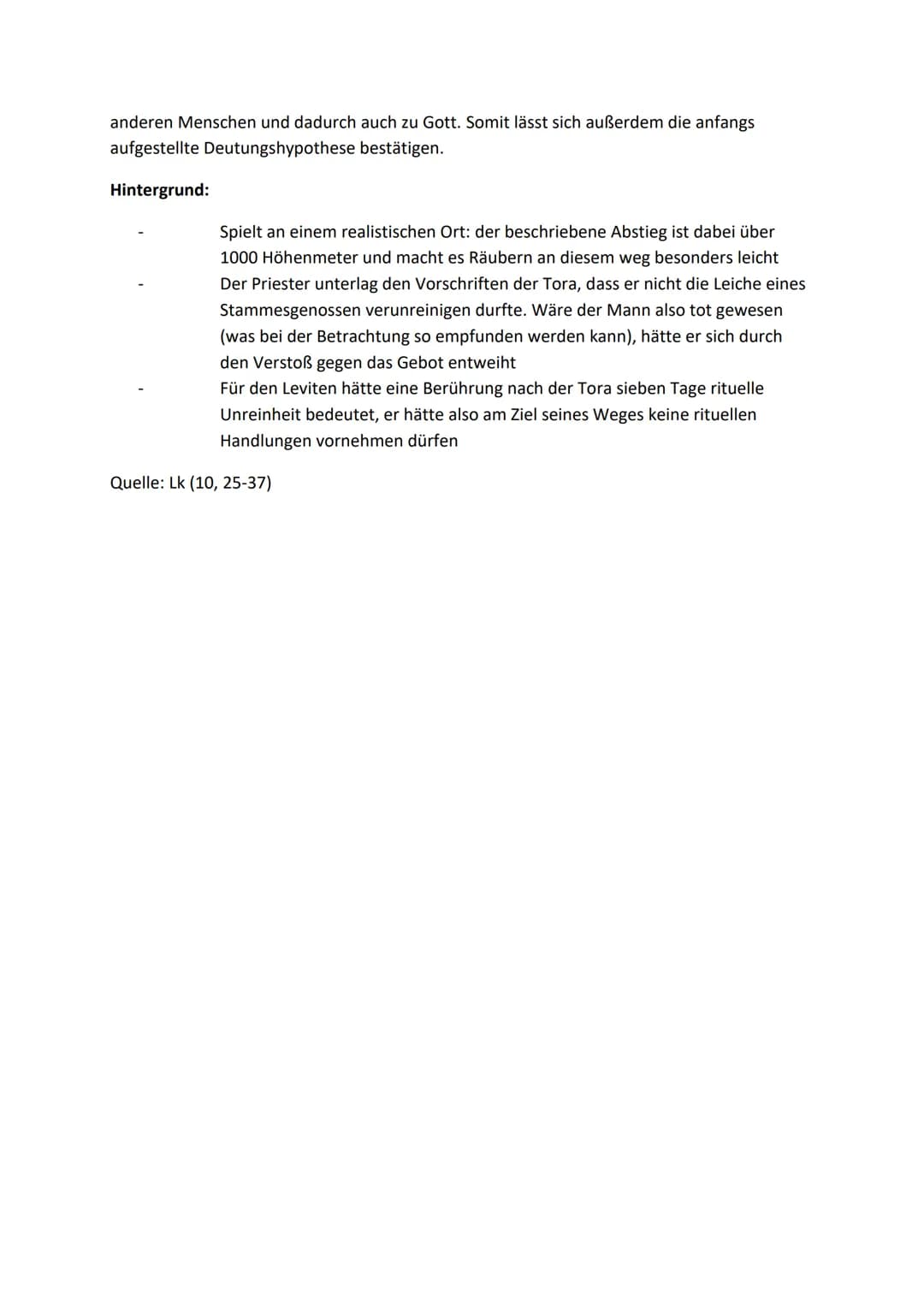 Religion
Interpretation - Der barmherzige Samariter
Der barmherzige Samariter
Das Gleichnis ,,Der barmherzige Samariter", welches im 10. Kap