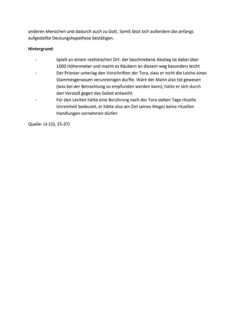 Religion
Interpretation - Der barmherzige Samariter
Der barmherzige Samariter
Das Gleichnis ,,Der barmherzige Samariter", welches im 10. Kap