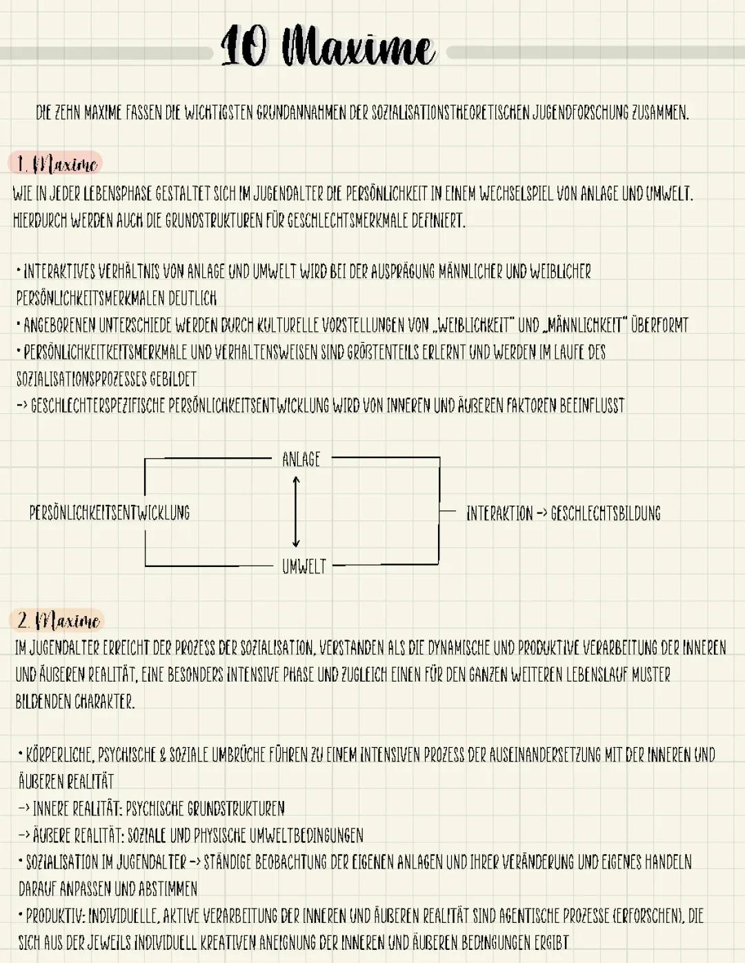 Die 10 Maxime von Hurrelmann einfach erklärt – Zusammenfassung, PDF & Beispiele