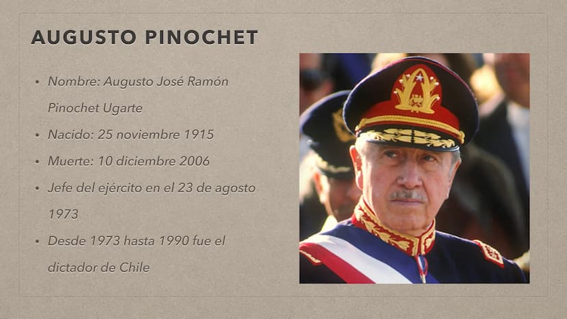 追
LA DICTADURA EN CHILE TABLA DE CONTENIDO
Datos personales
• La situación antes del golpe
Golpe de estado
Las violaciones a los derechos hu