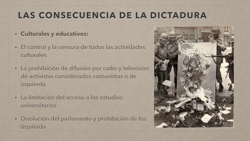 追
LA DICTADURA EN CHILE TABLA DE CONTENIDO
Datos personales
• La situación antes del golpe
Golpe de estado
Las violaciones a los derechos hu
