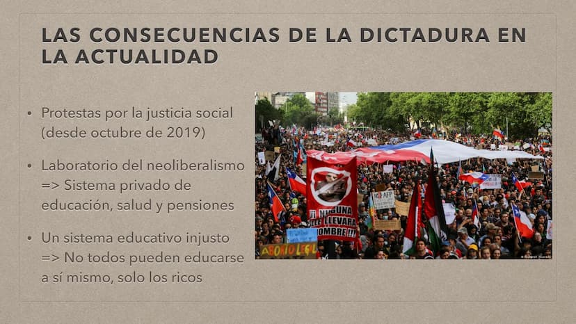 追
LA DICTADURA EN CHILE TABLA DE CONTENIDO
Datos personales
• La situación antes del golpe
Golpe de estado
Las violaciones a los derechos hu