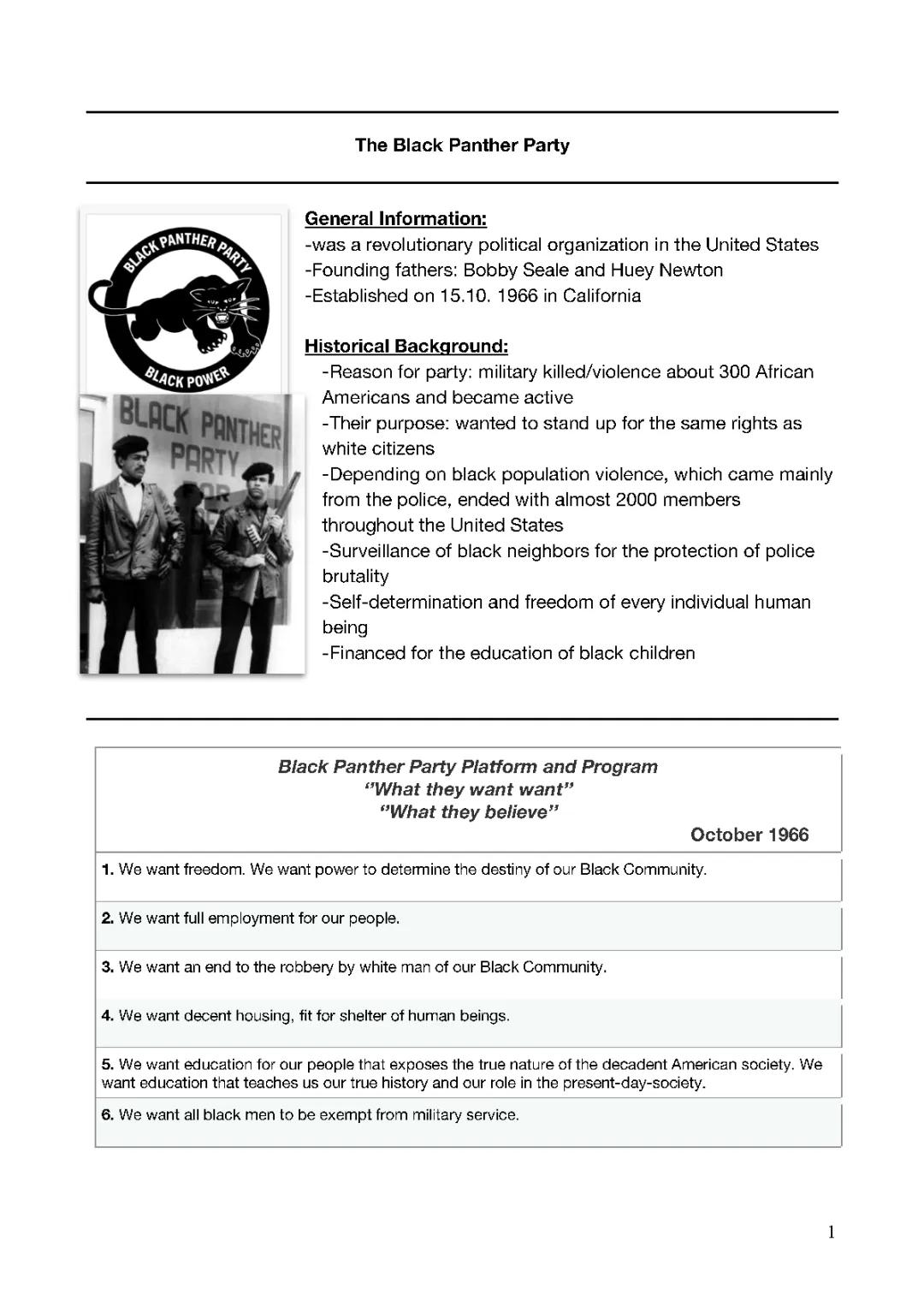 Black Panther Party: Easy English Guide for Kids