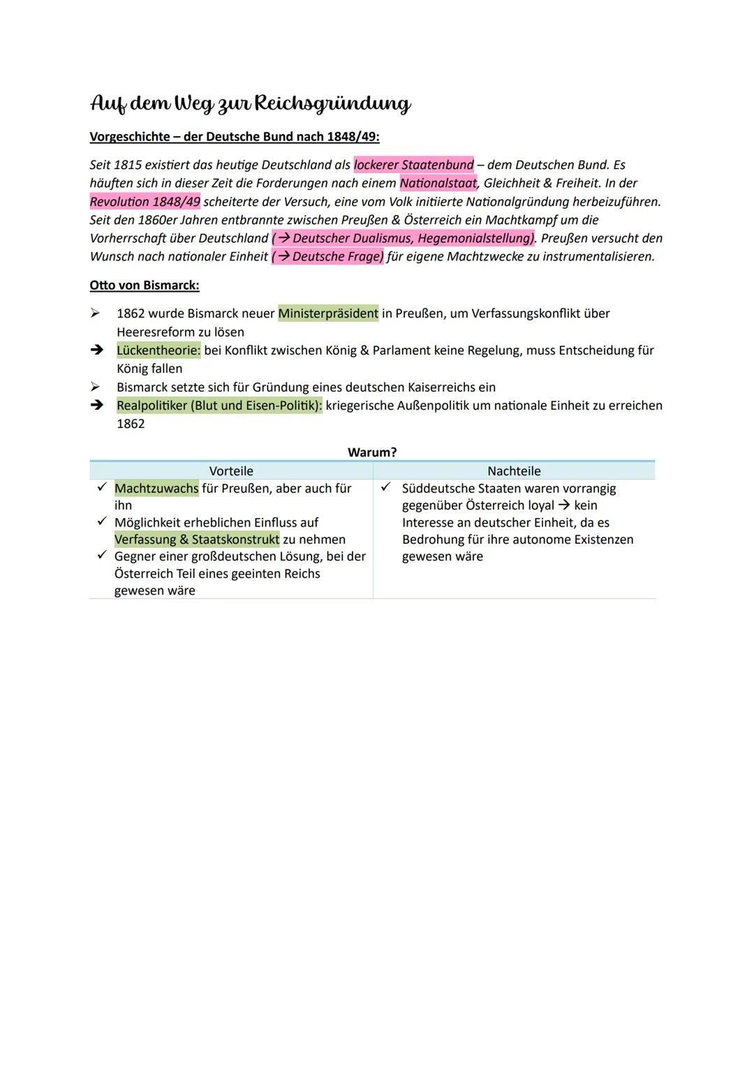 Auf dem Weg zur Reichsgründung

Vorgeschichte - der Deutsche Bund nach 1848/49:

Seit 1815 existiert das heutige Deutschland als lockerer St