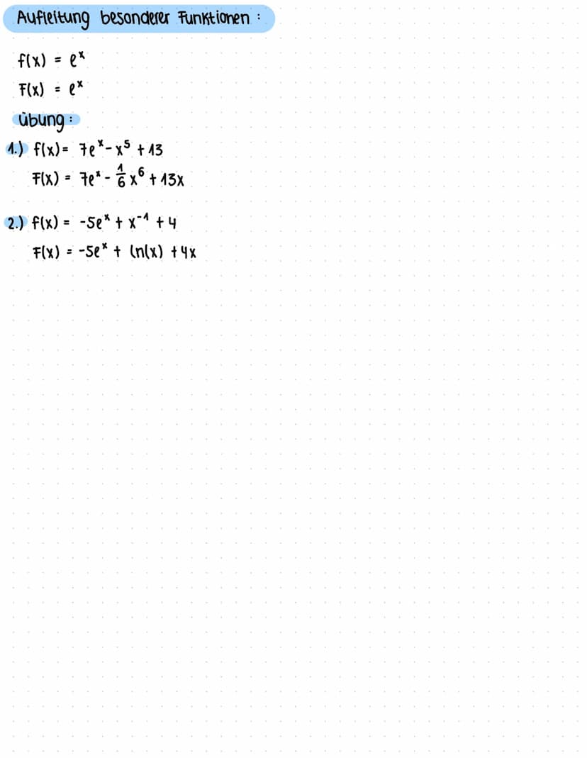 Differentialrechnung
Ableiten Differenzieren
Beispiele:
1.) f(x) = x²
F(x) = x³ = -1/²³²2
2.) f(x) = x²
INTEGRALRECHNUNG
F(x) = x²
10
3.) f(