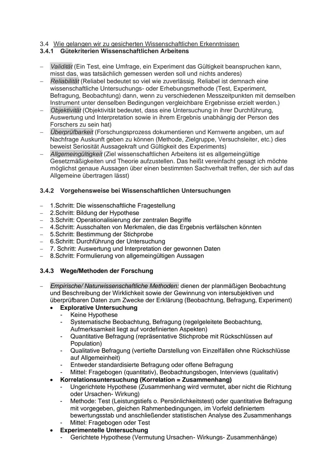 PPS-Zusammenfassung
LP 03 Pädagogik und Psychologie als Wissenschaft
3.1 Was bedeutet der Begriff Wissenschaft
Wissen: Gesicherte, wahre Fak