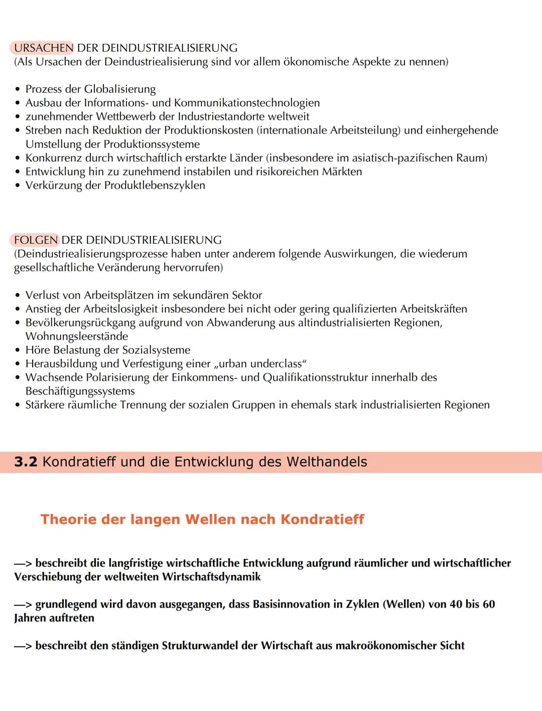 Bedeutungswandel von Standortfaktoren
2) Entstehung und Strukturwandel industriell geprägter Räume
2.1 Hauptphasen der industruiellen Entwic