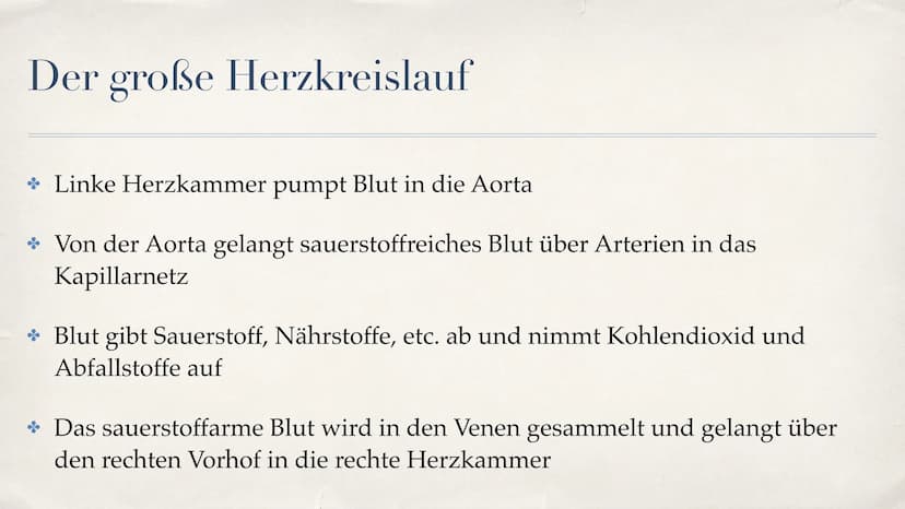 Herz-Kreislauf-System
08.10.2021 Gliederung
Aufbau des Herzen
Funktion des Herzen
Unterschied zwischen Venen und Aterien
* Der große Herzkre