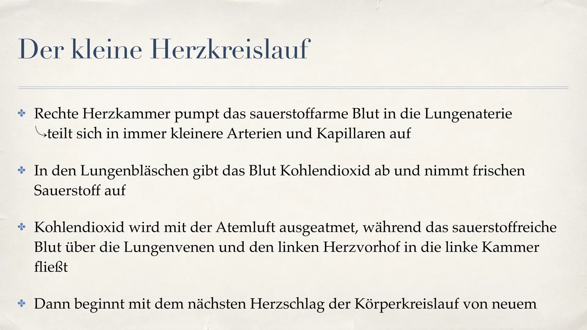 Herz-Kreislauf-System
08.10.2021 Gliederung
Aufbau des Herzen
Funktion des Herzen
Unterschied zwischen Venen und Aterien
* Der große Herzkre