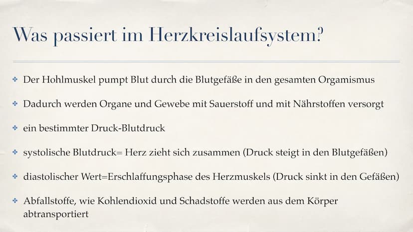 Herz-Kreislauf-System
08.10.2021 Gliederung
Aufbau des Herzen
Funktion des Herzen
Unterschied zwischen Venen und Aterien
* Der große Herzkre