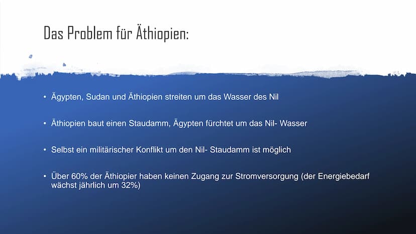 Globale Wassernutzungskonflikte Erdkunde/ 19.01.21
Stephanie Mandernach
Nil (Äthiopien) Großräumige Lage:
Kontinent Afrika
Im Osten von Afri
