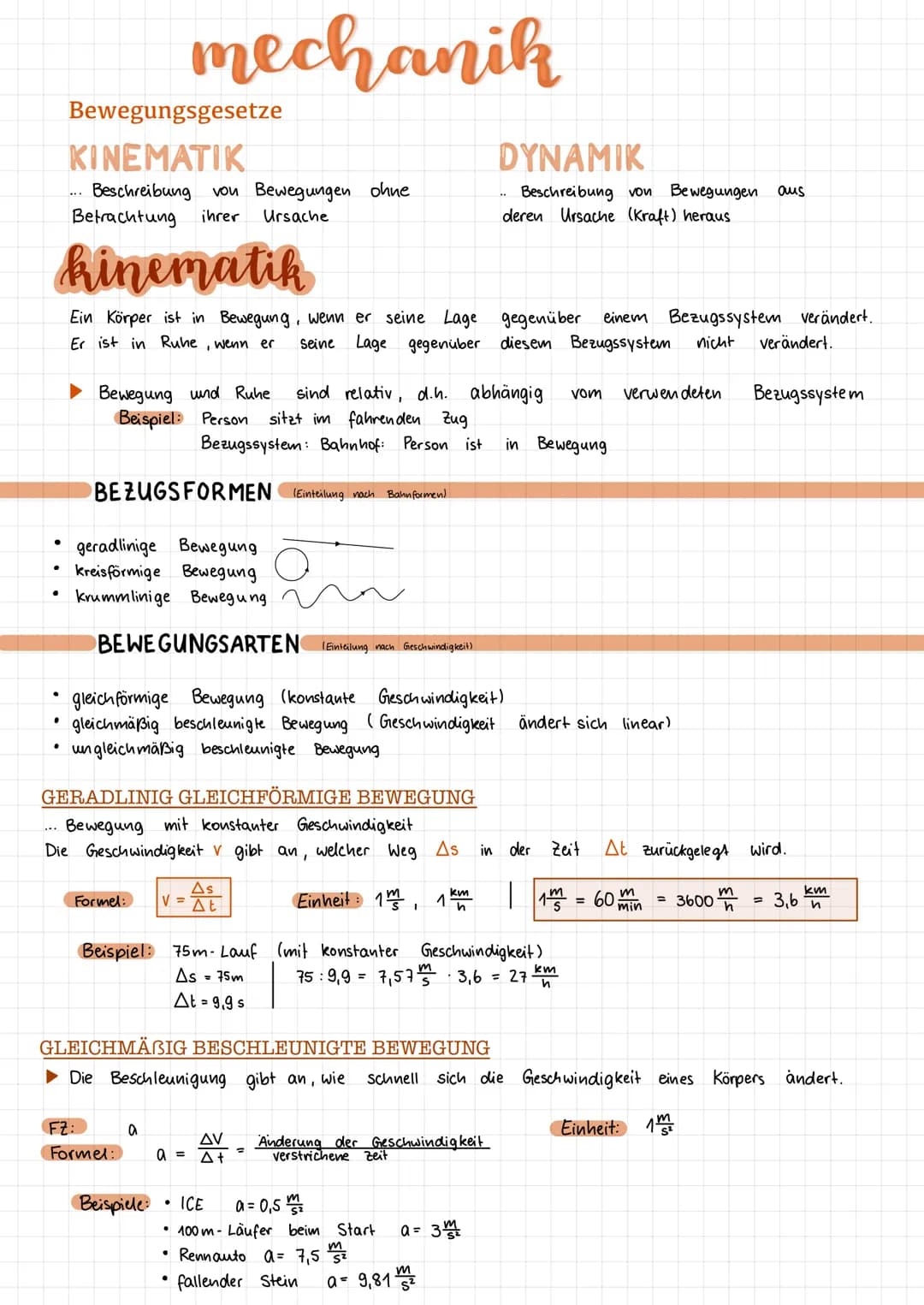 ●
kinematik
Ein Körper ist in Bewegung, wenn er seine Lage
Er ist in Ruhe
.
●
.
Bewegungsgesetze
ΚΙΝΕΜΑΤΙΚ
Beschreibung von Bewegungen ohne
