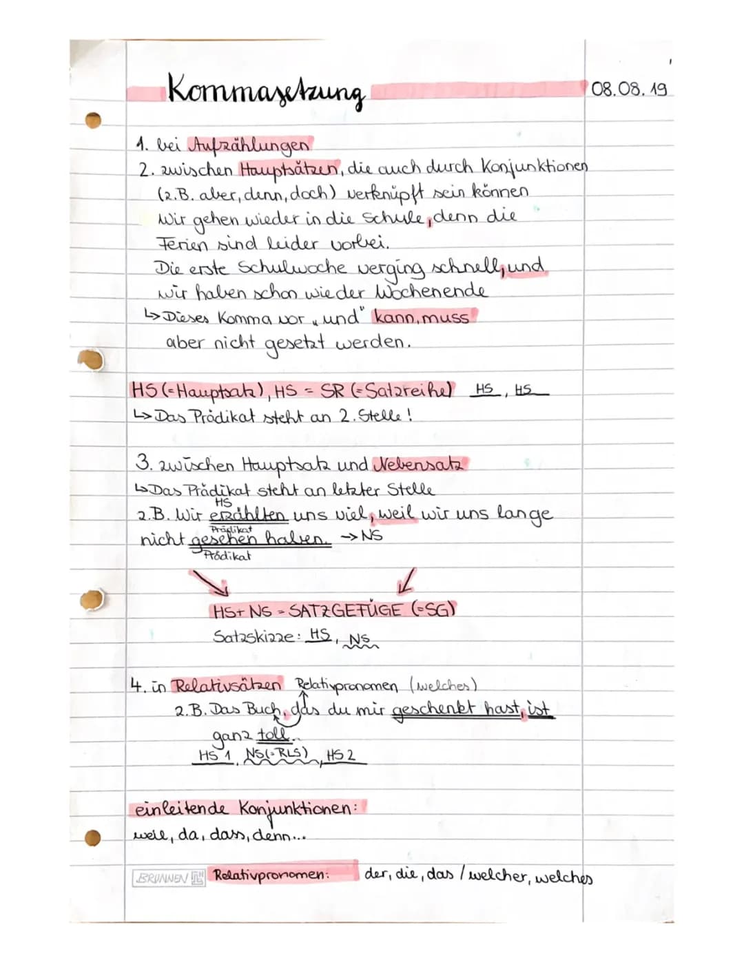 Kommasetzung