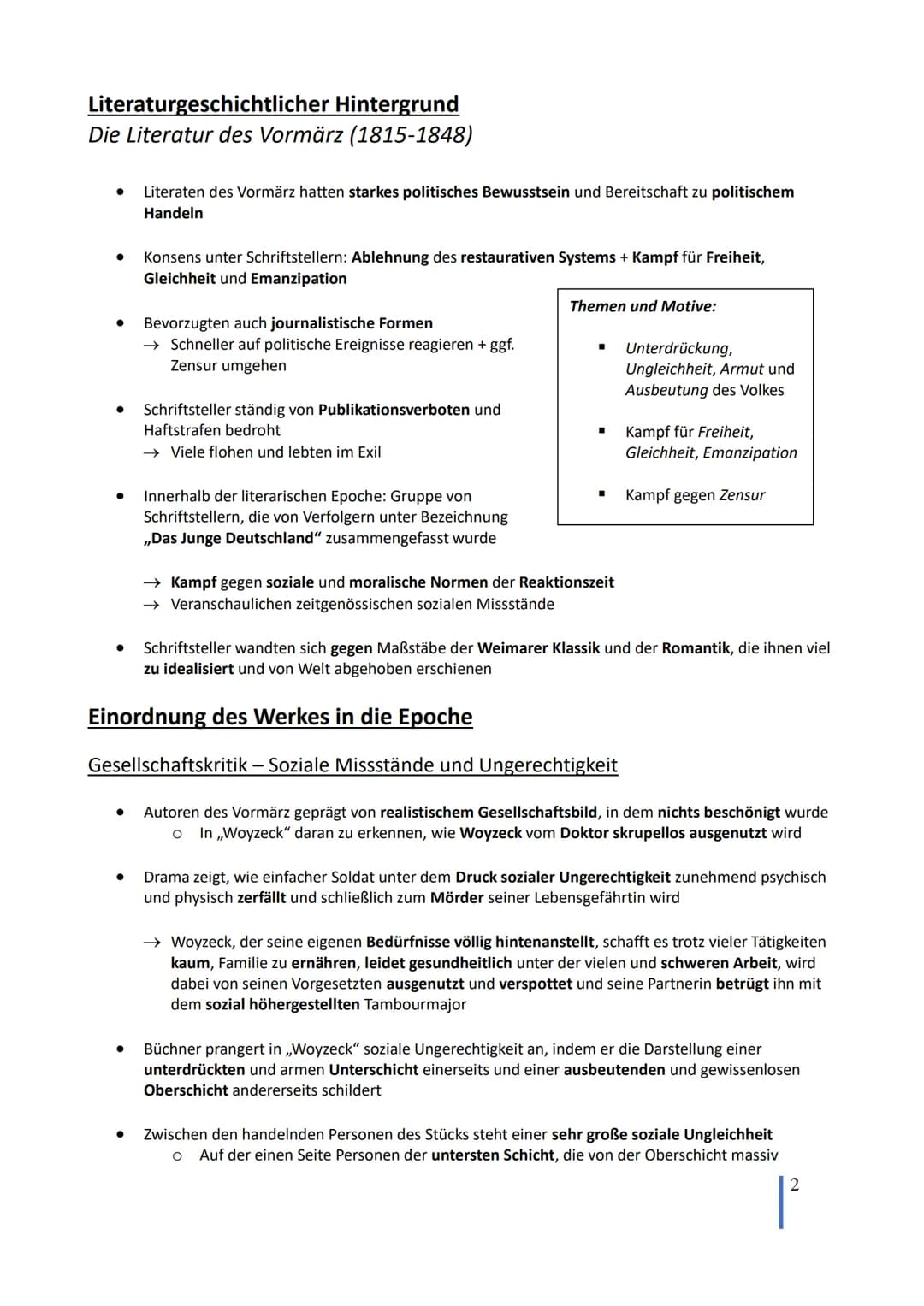 Lernzettel Abitur Deutsch
,,Woyzeck" - Georg
Büchner
Dramenkonzeption, Leitmotive, historische und epochale Zuordnung, Cha-
rakterisierungen