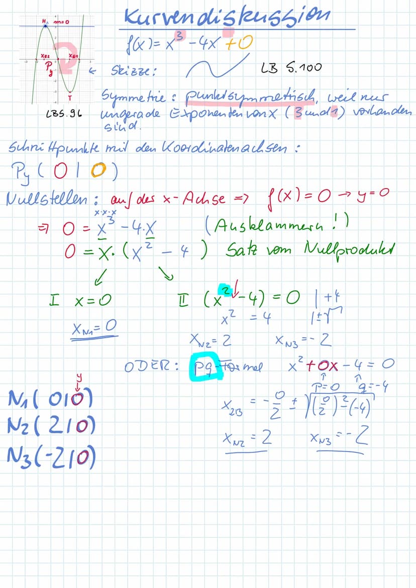 Walzertakt
Wendepunkt:
f''(xw) = 0
y = f(xw)
f"(xw) #0 WP
Berecheang
von xs und ys
Einführung in die
f(x)=x²-5x²+6x-1
2
XN₁
Schnittpunkte mi