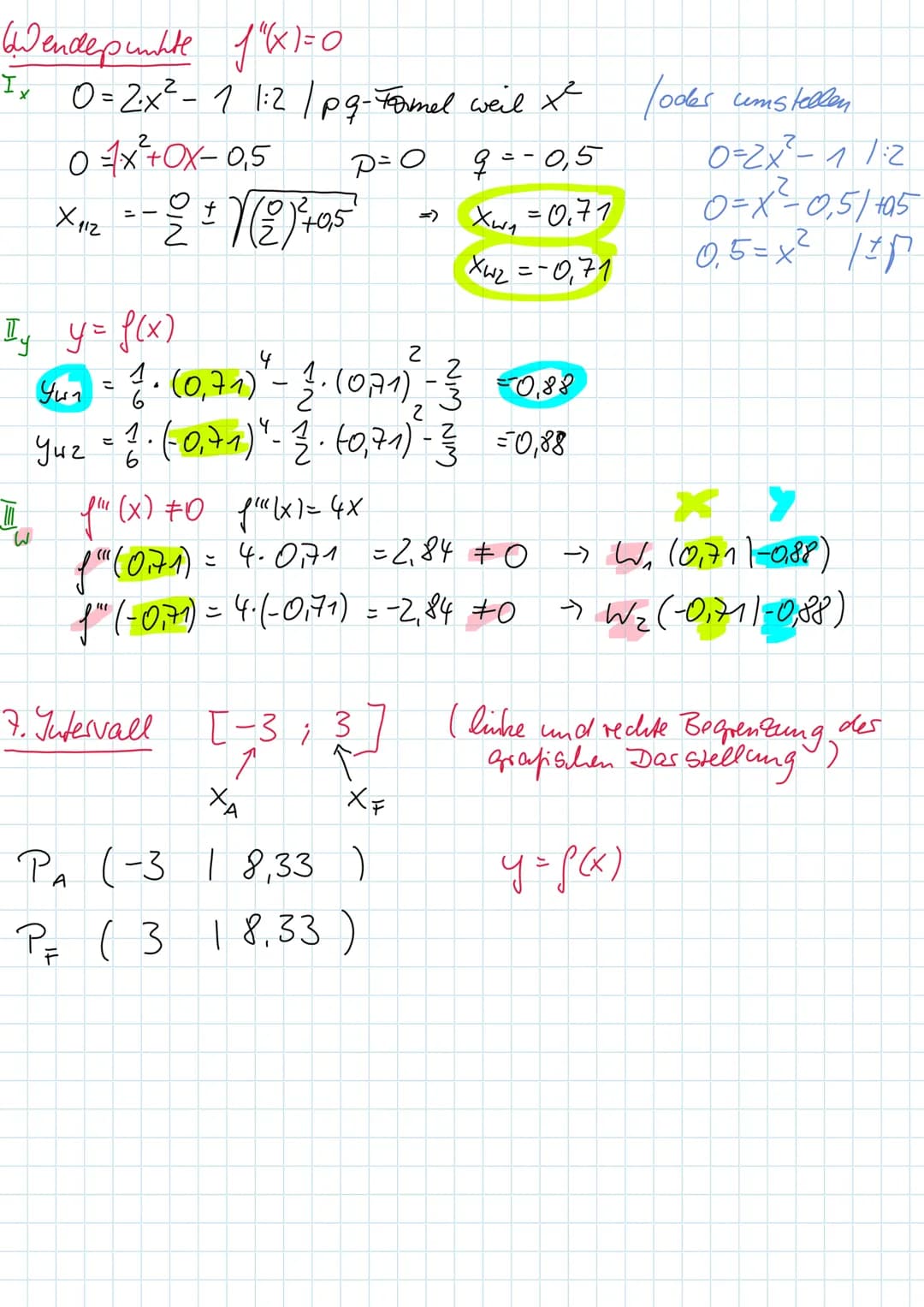 Walzertakt
Wendepunkt:
f''(xw) = 0
y = f(xw)
f"(xw) #0 WP
Berecheang
von xs und ys
Einführung in die
f(x)=x²-5x²+6x-1
2
XN₁
Schnittpunkte mi