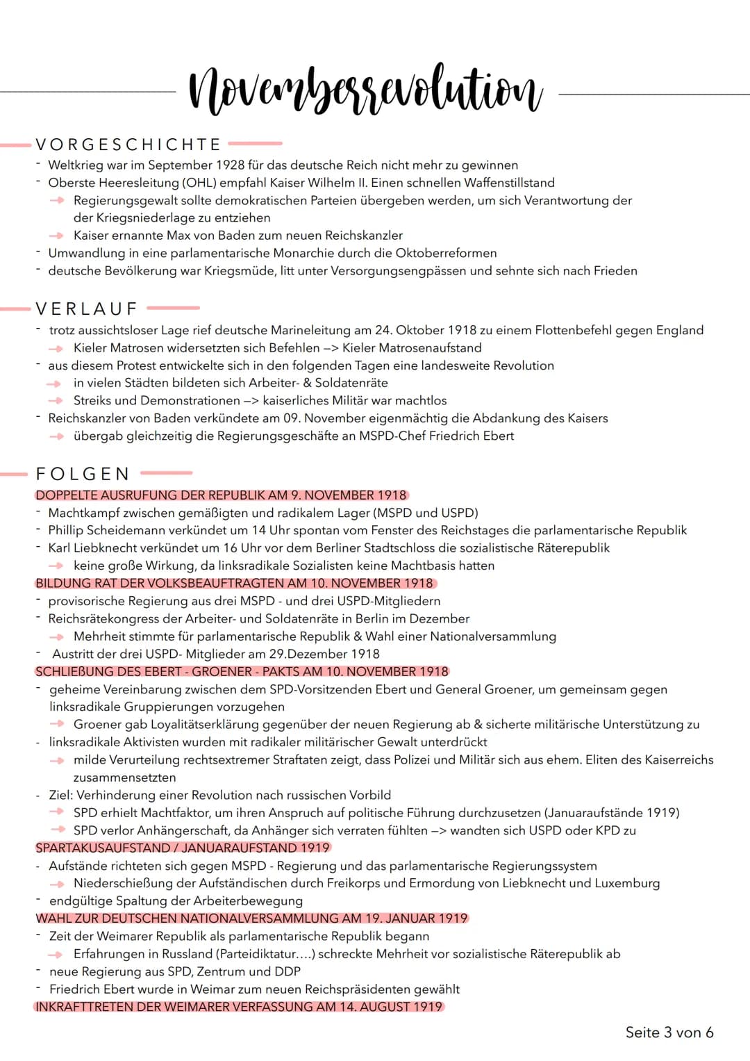 Lernzettel Geschichtsklausur
Übersicht der Ereignisse:
1914
06.04.1917
07.11.1917
15.12.1917
08.01.1918
03.03.1918
Herbst 1918
04.11.1918
09