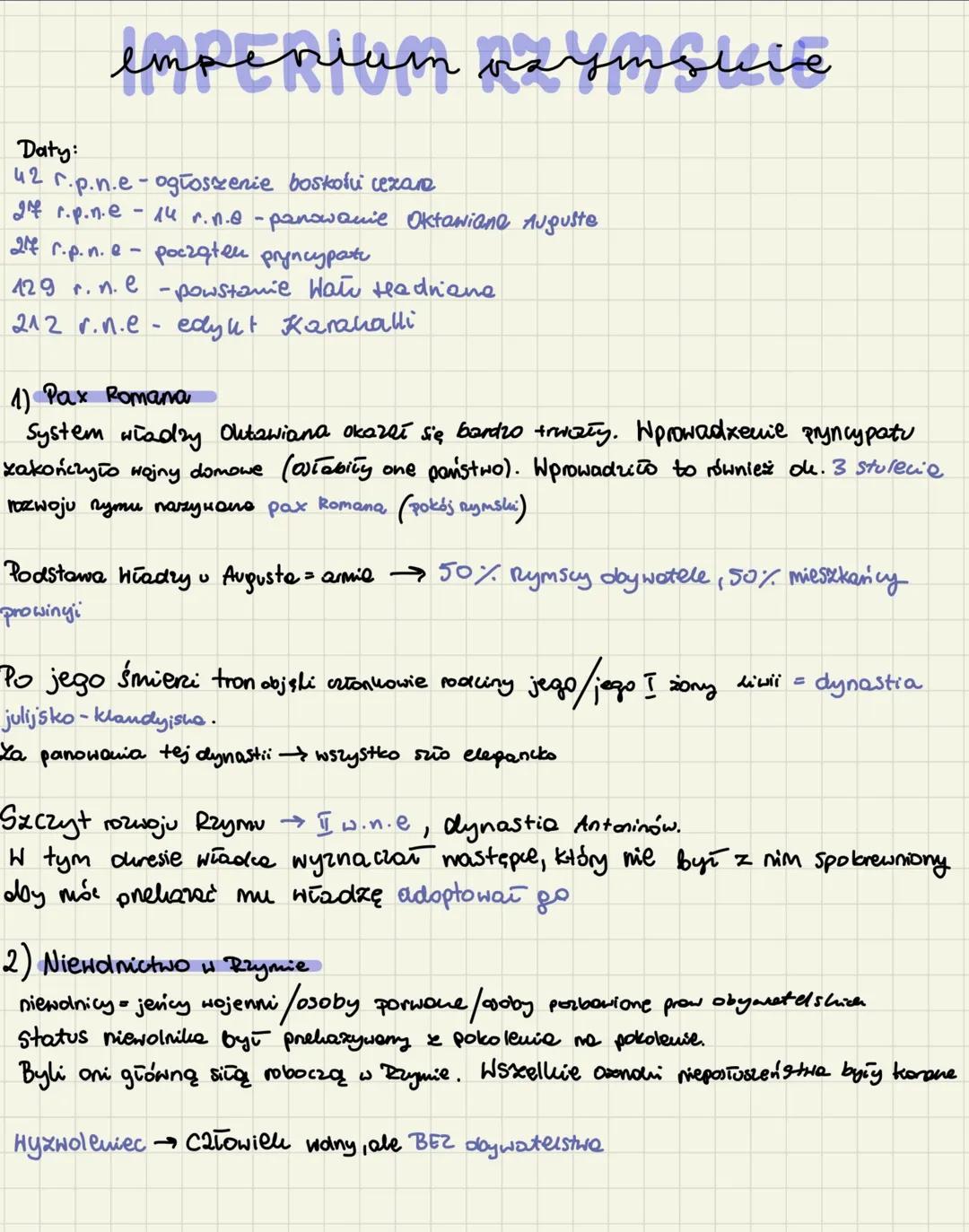 # empenium varymskie

Daty:
42 r.p.n.e-ogłoszenie boskoli cezan
If r.p.n.e - 14 r.n.e-panowanie Oktawiane Auguste
214 r.p.n.e- poczaten pryn