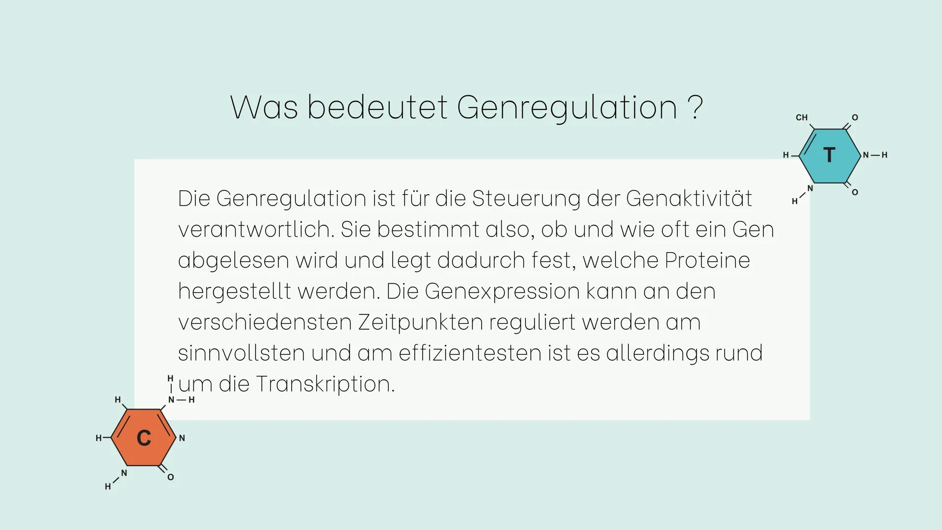 Genexpression
Der Weg vom Gen zum Genprodukt Gliederung
1. Genexpression oder
Proteinbiosynthese
2. Transkription
3.Warum eigentlich mRNA?
4