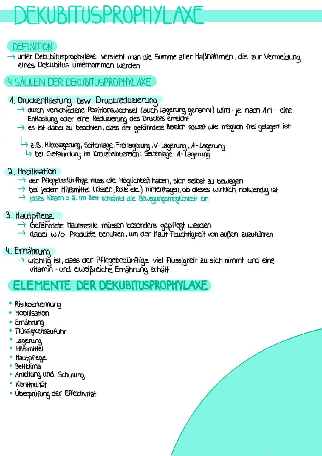 DEKUBITUS
Was ist ein Dekubitus?
→ Der Dekubitus ist eine lokal begrenate Schädigung der Haut und des darunter liegenden
Gewebes. Der Dekubi