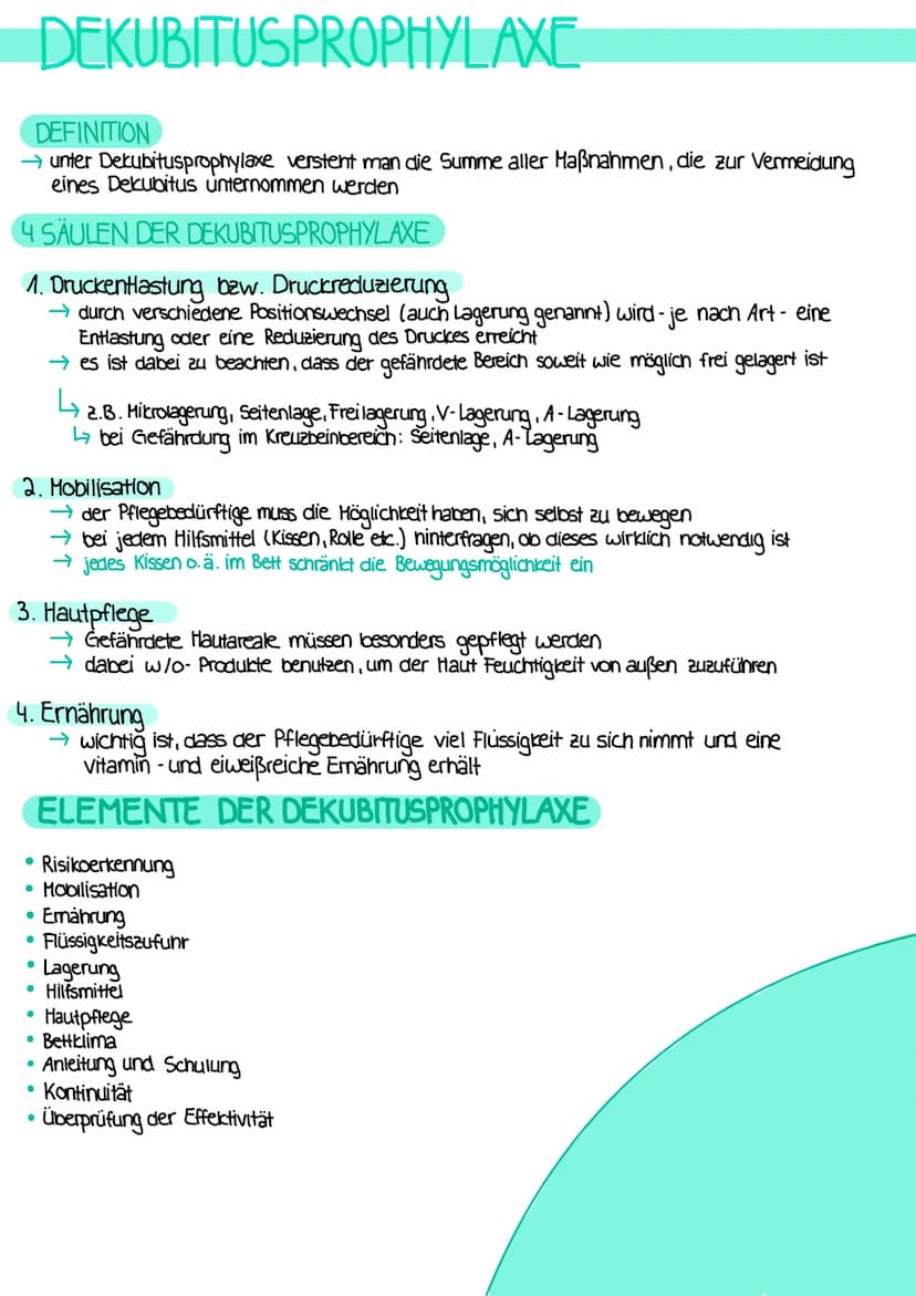 DEKUBITUS
Was ist ein Dekubitus?
→ Der Dekubitus ist eine lokal begrenate Schädigung der Haut und des darunter liegenden
Gewebes. Der Dekubi