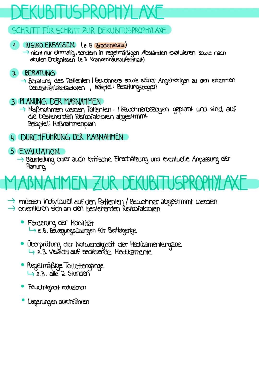 DEKUBITUS
Was ist ein Dekubitus?
→ Der Dekubitus ist eine lokal begrenate Schädigung der Haut und des darunter liegenden
Gewebes. Der Dekubi