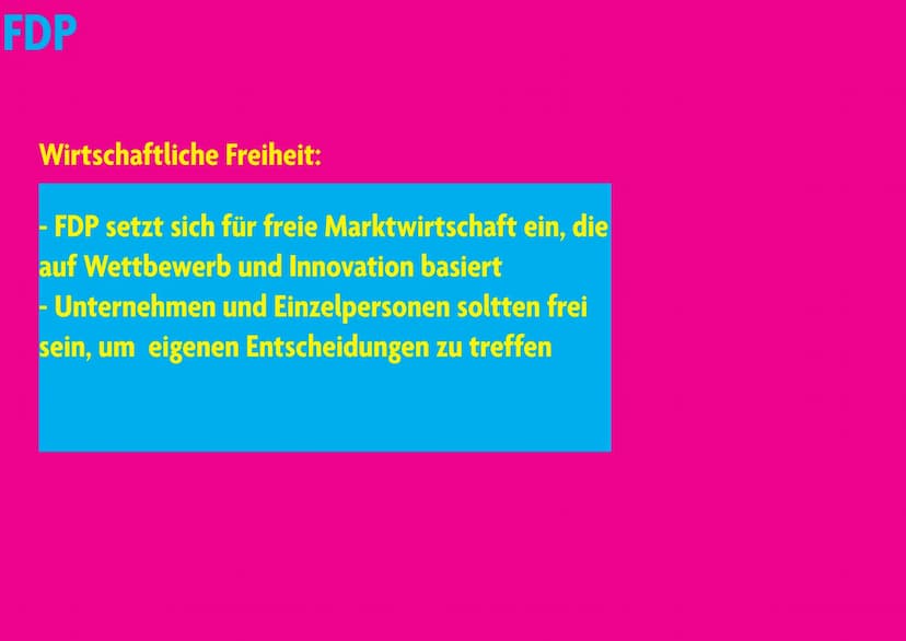 FDP
Laura&Alissa FDP
Gliederung:
1. Allgemeines
2. Geschichte
3. Wichtige Mitglieder
4. Politische Ausrichtung
5. Ziele
5.1 Wirtschaftliche 