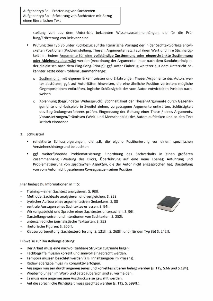 Aufgabentyp 3a - Erörterung von Sachtexten
Aufgabentyp 3b - Erörterung von Sachtexten mit Bezug
einen literarischen Text
Aufgabe 1 (ca. 1/3 