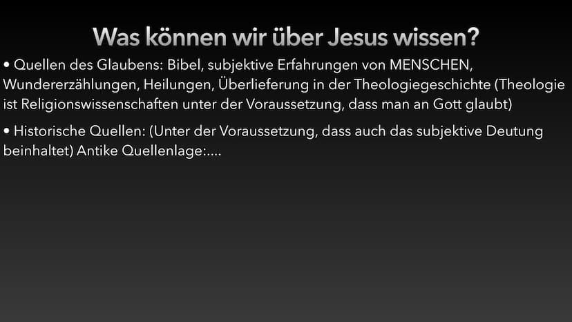 Der historische Jesus
Luca Dold 30.10.20 Rudolf Bultmann: Wir wissen nur das, dass des Gekommenseins Jesu...
Bedeutung: zusammenfassend kann