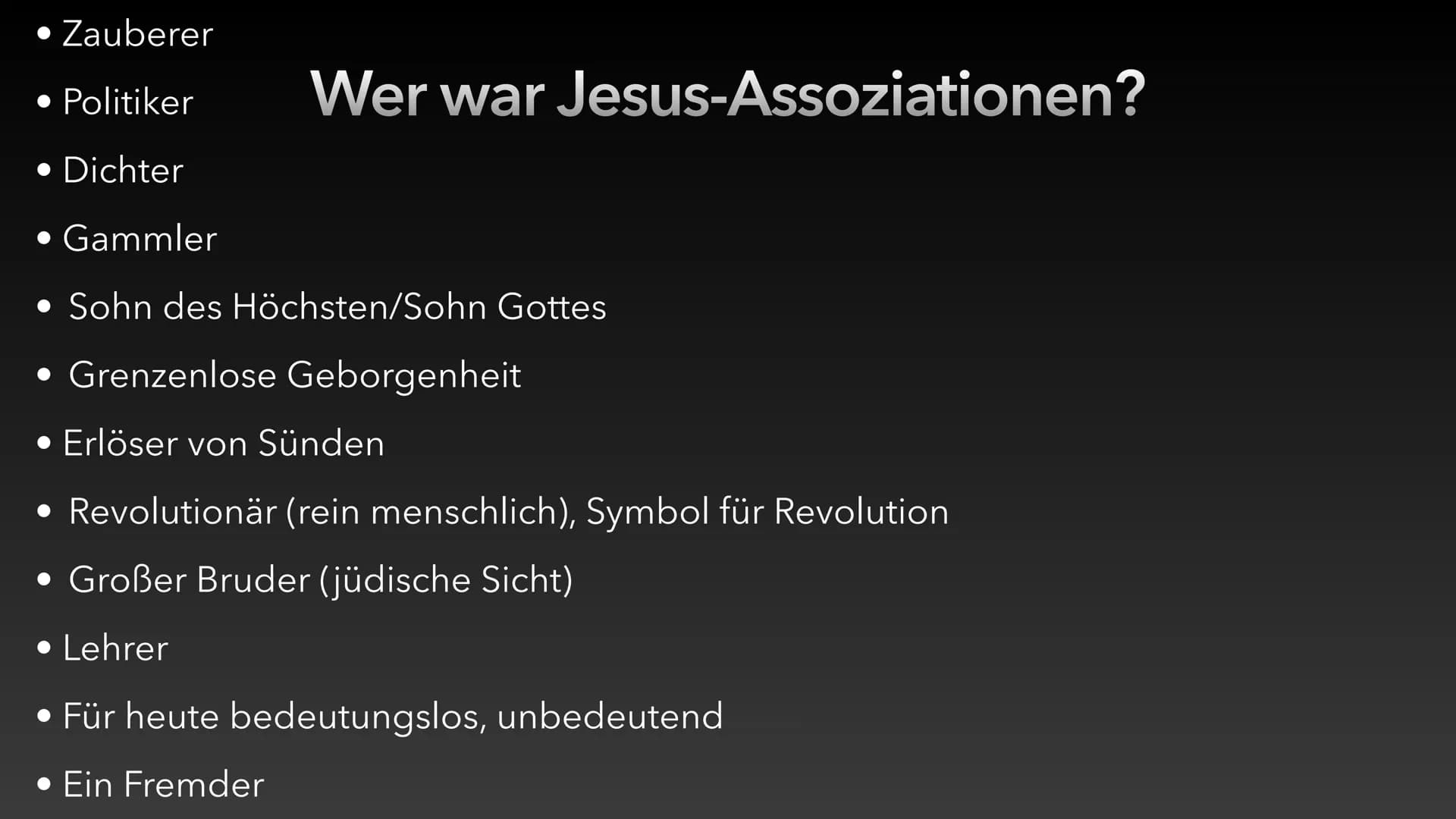 Der historische Jesus
Luca Dold 30.10.20 Rudolf Bultmann: Wir wissen nur das, dass des Gekommenseins Jesu...
Bedeutung: zusammenfassend kann