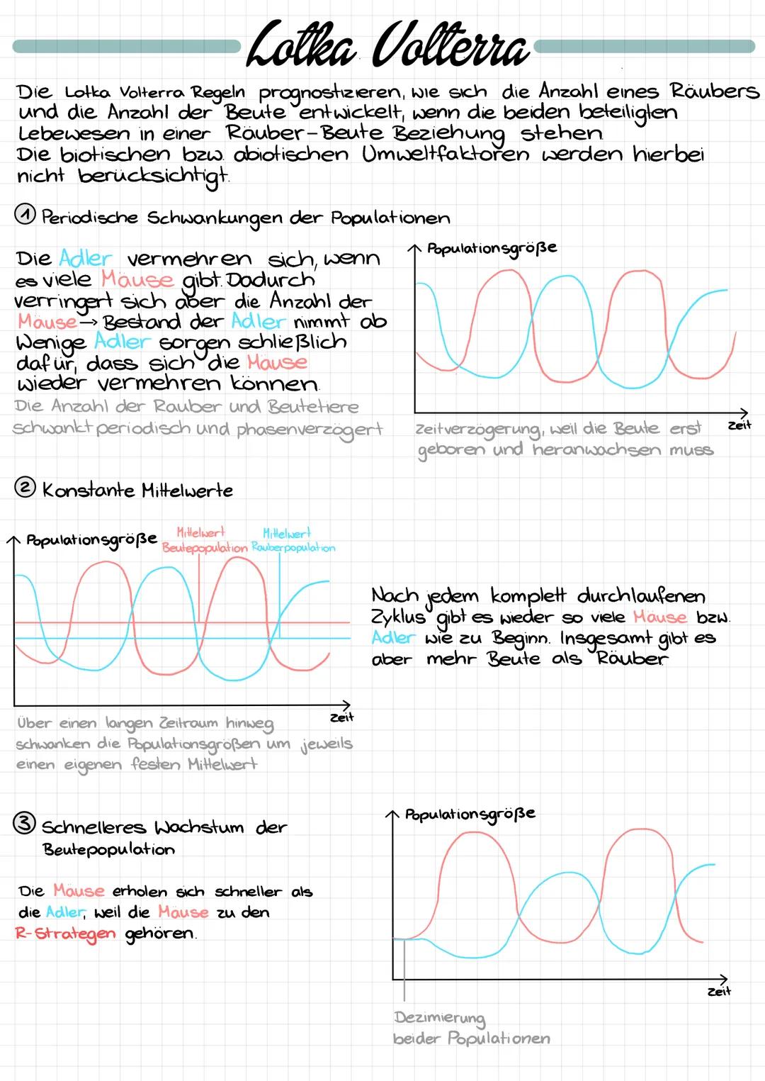 Lotka Volterra
Die Lotka Volterra Regeln prognostizieren, wie sich die Anzahl eines Räubers
und die Anzahl der Beute entwickelt, wenn die be