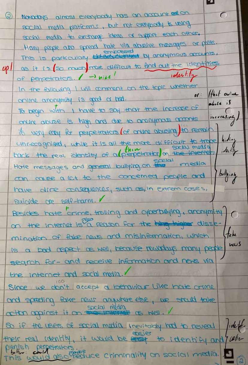 6th October 2021
Name:
First Exam - Coming of Age - Growing Up
1. Half-year 21/22
Social Media: Should people be allowed to be anonymous
onl