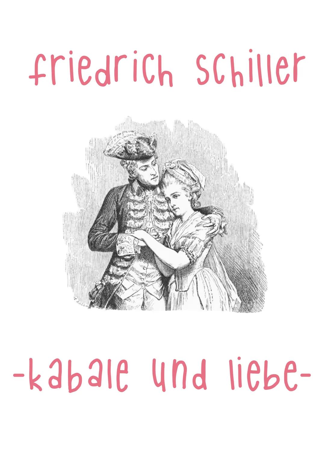 friedrich Schiller
-kabale und liebe- DOTEN ZUM WERK.
->
Titel: Kabale und Liebe
Gattung: bürgerliches Trauerspiel
Originalsprache: Deutsch
