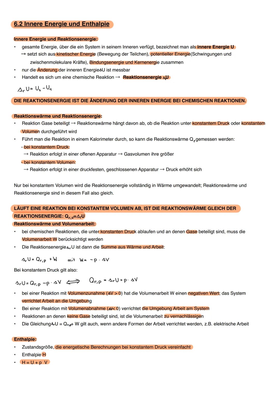 6. Chemische Energetik
6.1 Systeme und Größen der chemischen Energetik
Bei chemischen Reaktionen sind Stoffumwandlungen mit Energieumsätzen 