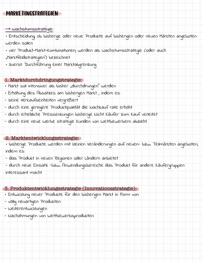 MARKETING LANDKARTE
- Analyse
SWOT-
wachstumsstrategie
Produktpolitik
• Produktinnovation
• Produktvariation
• Produkt Differenzierung
• Pro