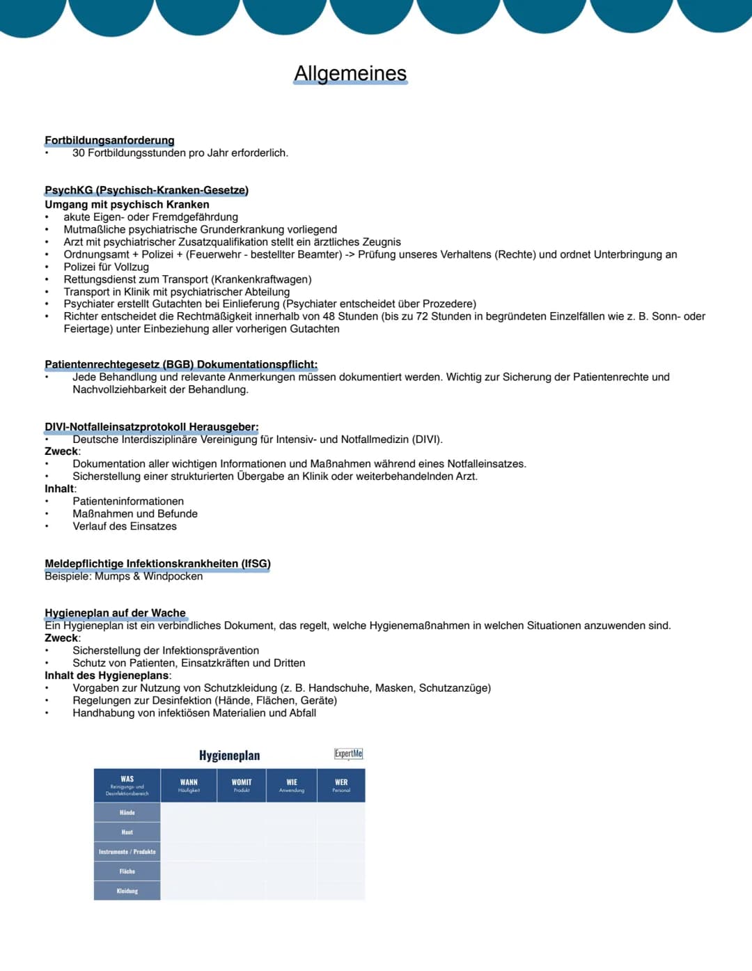 Lernzettel - Rettungsdienst (RH vollständig)