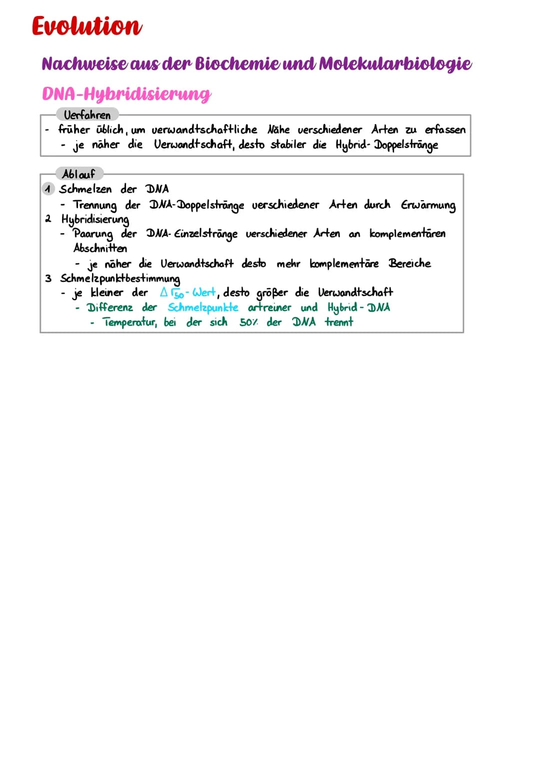 <h2 id="dnahybridisierung">DNA-Hybridisierung</h2>
<p><strong>Aufgabe:</strong> </p>
<p>Die DNA-Hybridisierung ist ein Verfahren, das früher