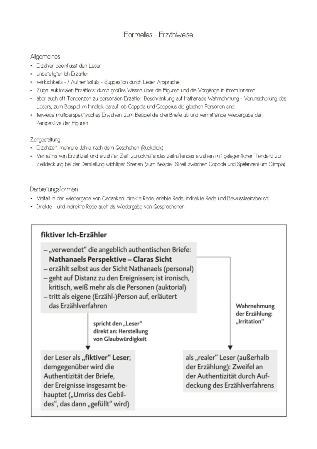 Allgemeines
Erzähler beeinflusst den Leser
➤
➤
Zeitgestaltung
Erzählzeit mehrere Jahre nach dem Geschehen (Rückblick)
Formelles Erzählweise
