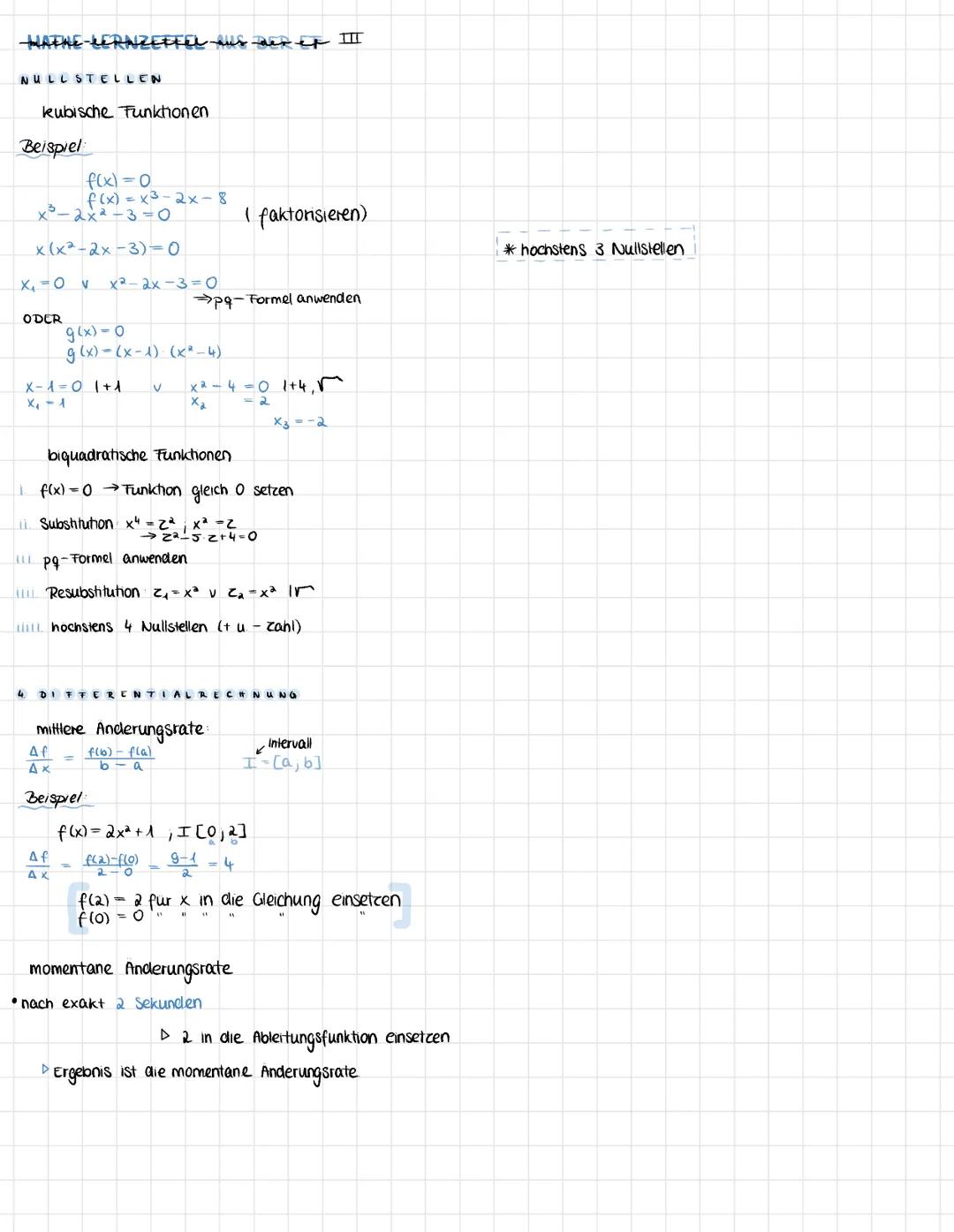 MATNE- LERNZETTEL Aus dixet I
4 GRUNDLAGEN
Steigung einer Geraden durch zwei Punkte bestimmen (+ Gleichung bestimmen)
geg.: P(x,/y₁); Q(xaly