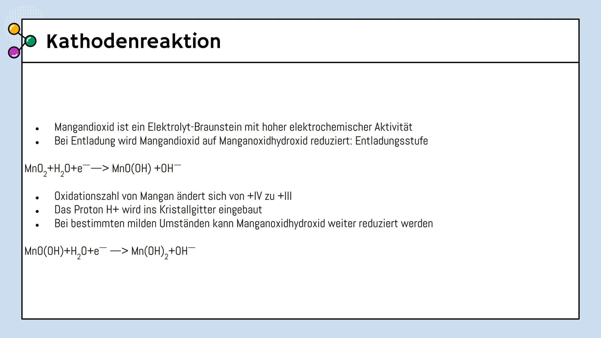 o
Chemie Lk
Alkali-Mangan-Batterie
Alissa, Eliza und Nikola Gliederung
OI
Grundlagen
Schematischer Aufbau, Reaktion
03
Alltagsnutzung
Vor- &