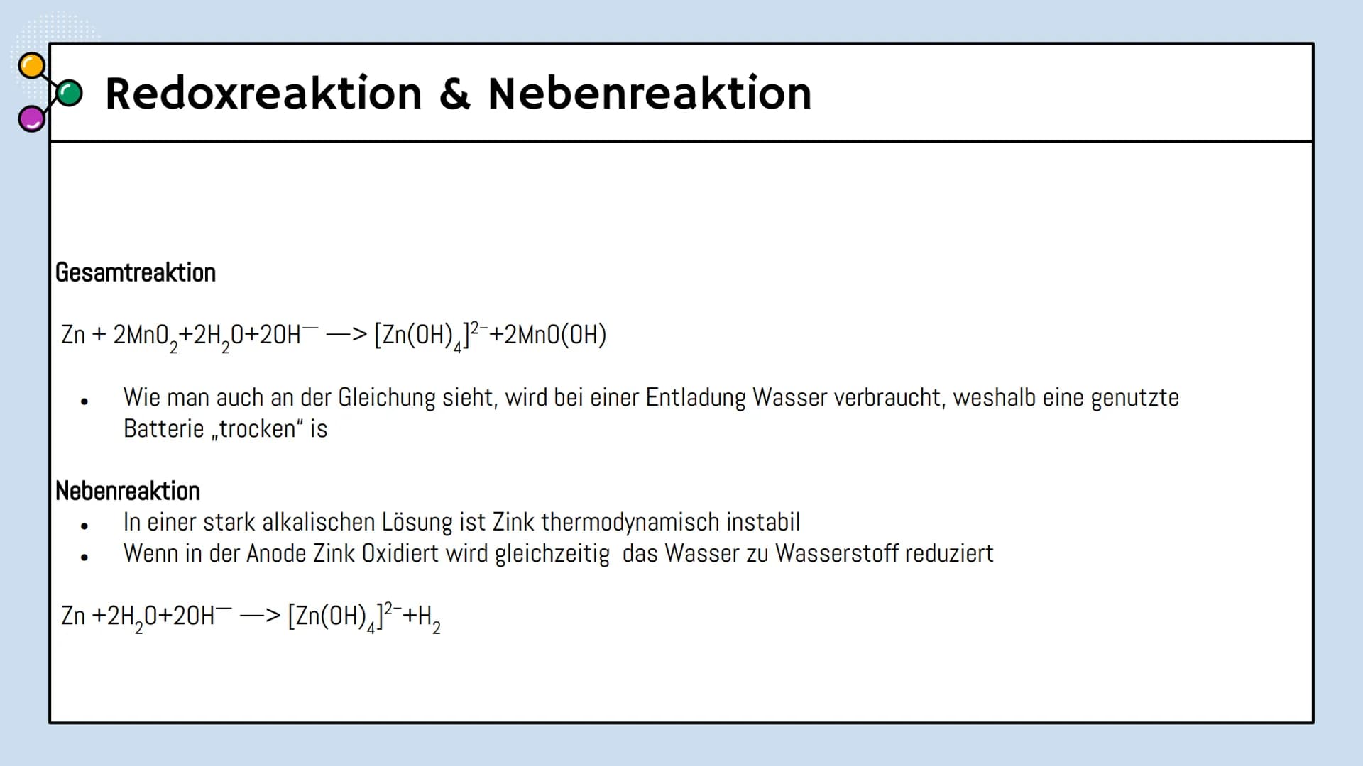 o
Chemie Lk
Alkali-Mangan-Batterie
Alissa, Eliza und Nikola Gliederung
OI
Grundlagen
Schematischer Aufbau, Reaktion
03
Alltagsnutzung
Vor- &