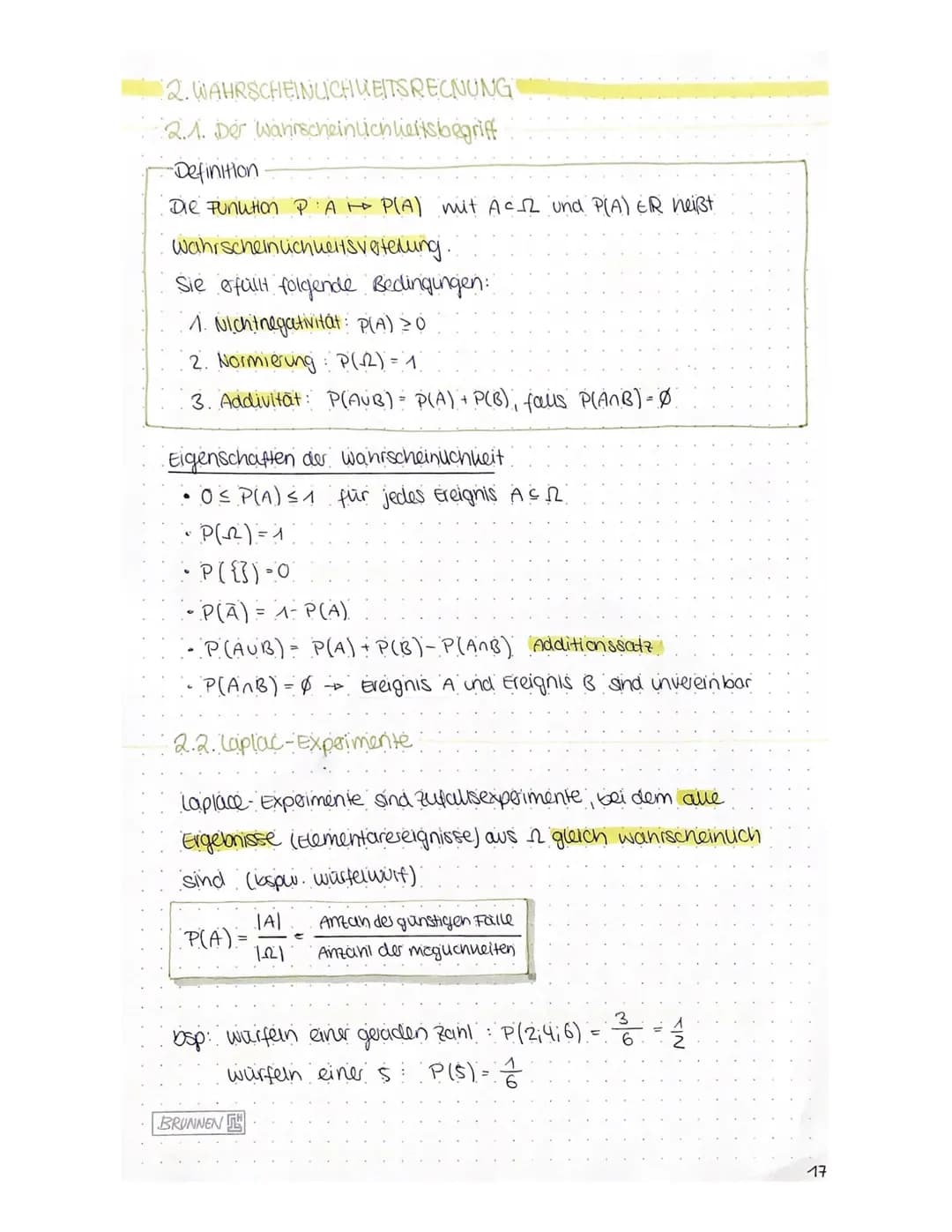 STOCHASTIK-
Der ereignisraum 12 umfasst alle möglichen Ausgange
(Ergebnisse) eines zufallsexperiments.
Die Anzahl der Elemente von 12 wird M